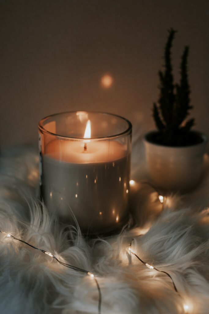 candle and lights_winter well being routine
